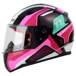 CASCO CERRADO LS2 RAPID II HYPER SPEED NGO/FUCSIA FF353